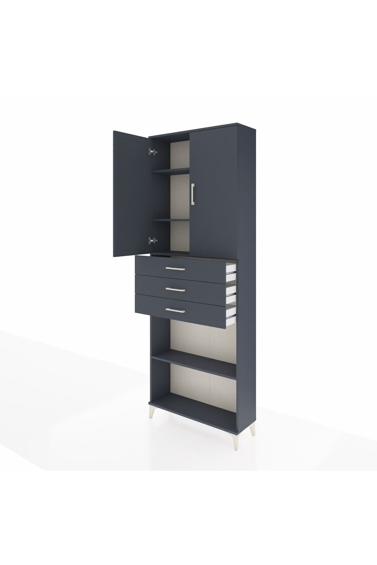 Arges Dolap 4 Raflı 3 Çekmeceli 2 Kapaklı 88x30x243 - S33M275V5A