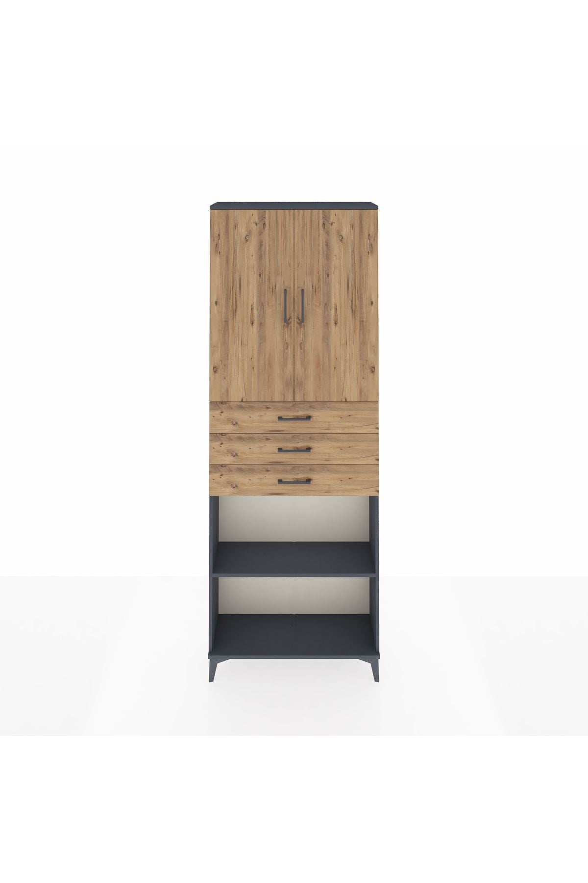 Arges Dolap 4 Raflı 3 Çekmeceli 2 Kapaklı 88x30x243 - S33M275V6A