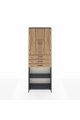 Arges Dolap 4 Raflı 3 Çekmeceli 2 Kapaklı 88x30x243
