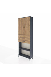 Arges Dolap 4 Raflı 3 Çekmeceli 2 Kapaklı 88x30x243 - S33M275V6A