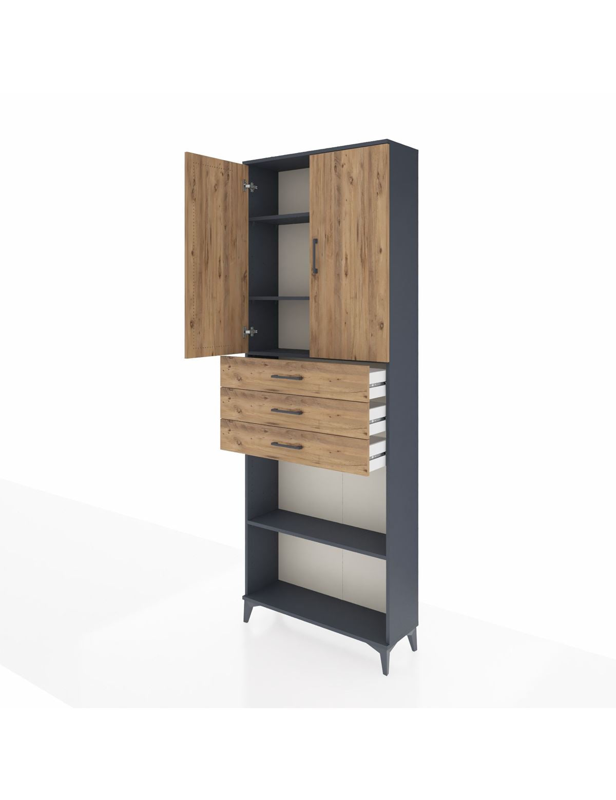 Arges Dolap 4 Raflı 3 Çekmeceli 2 Kapaklı 88x30x243 - S33M275V6A