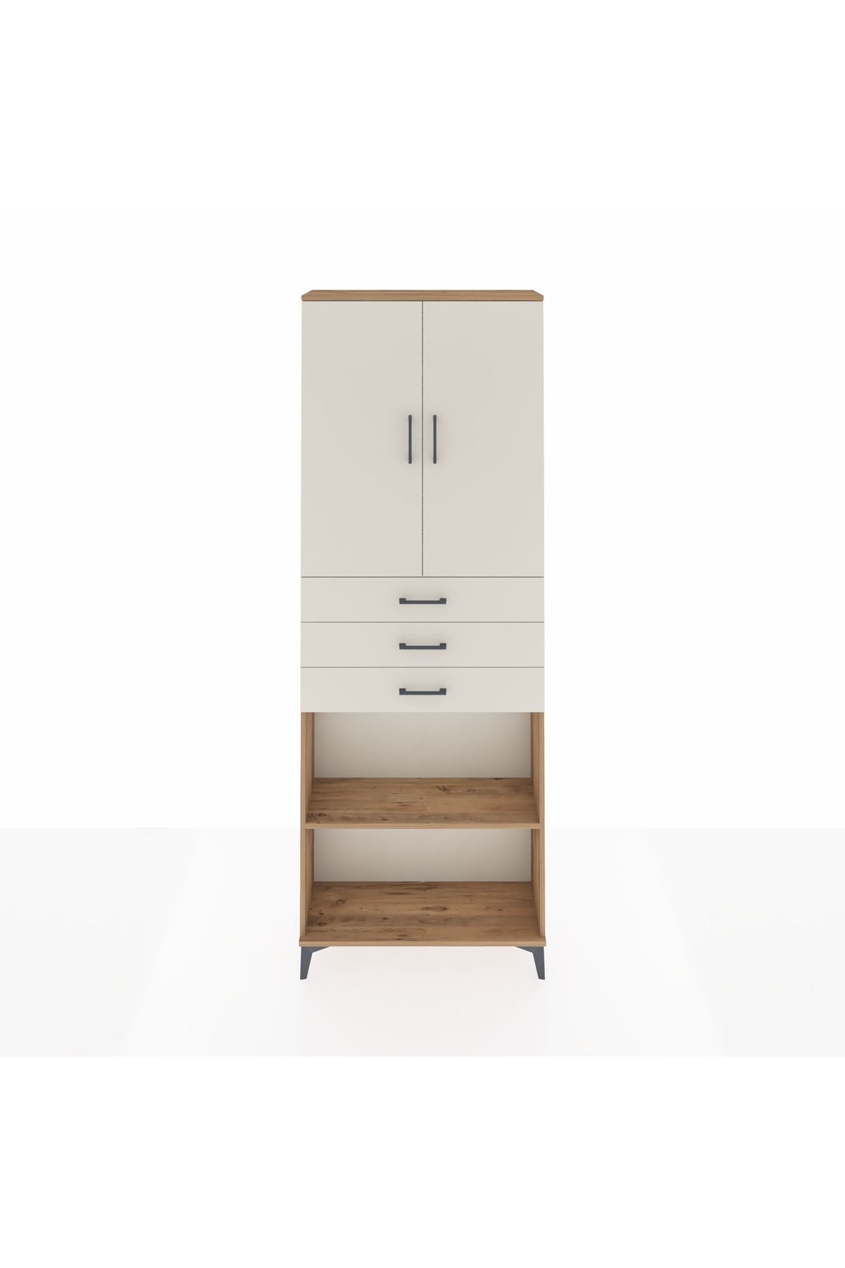Arges Dolap 4 Raflı 3 Çekmeceli 2 Kapaklı 88x30x243 - S33M275V7A