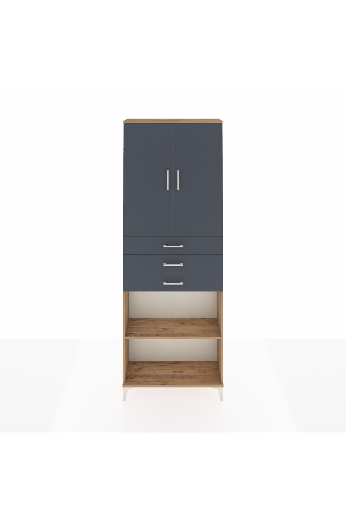 Arges Dolap 4 Raflı 3 Çekmeceli 2 Kapaklı 88x30x243 - S33M275V8A