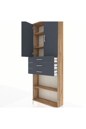 Arges Dolap 4 Raflı 3 Çekmeceli 2 Kapaklı 88x30x243 - S33M275V8A
