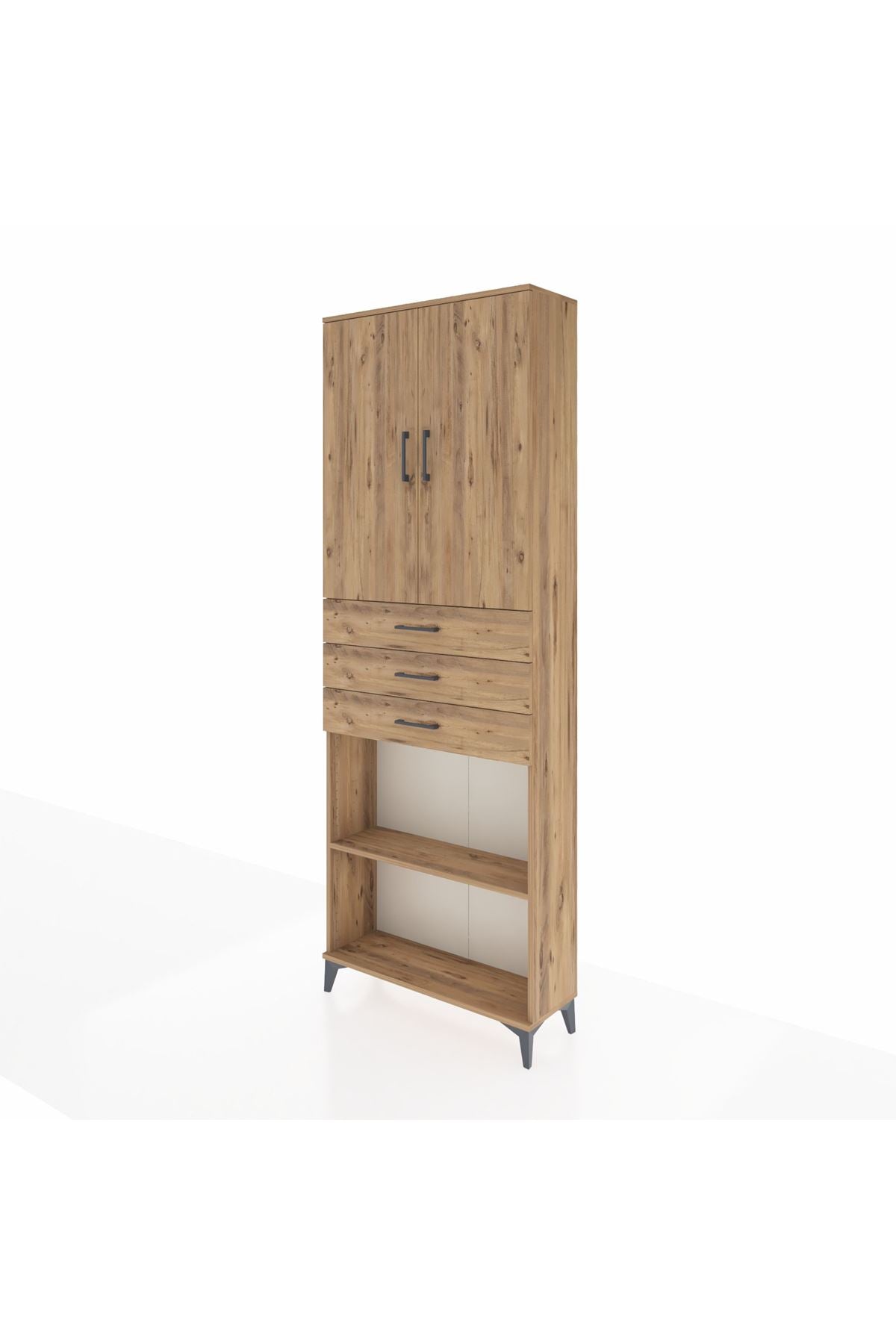 Arges Dolap 4 Raflı 3 Çekmeceli 2 Kapaklı 88x30x243 - S33M275V9A