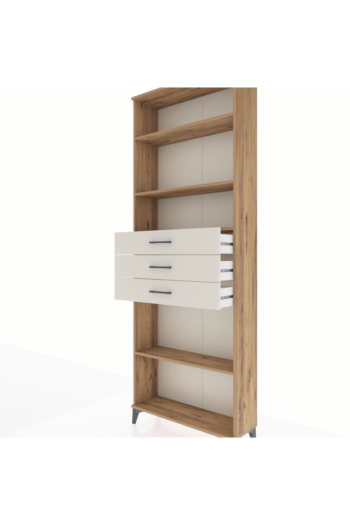 Arges Dolap 4 Raflı 3 Çekmeceli 88x30x243 - S33M276V7A