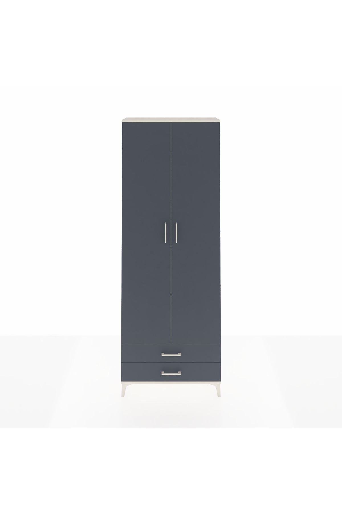 Arges Dolap 5 Raflı 2 Çekmeceli 2 Kapaklı 88x30x243 - S33M277V2A