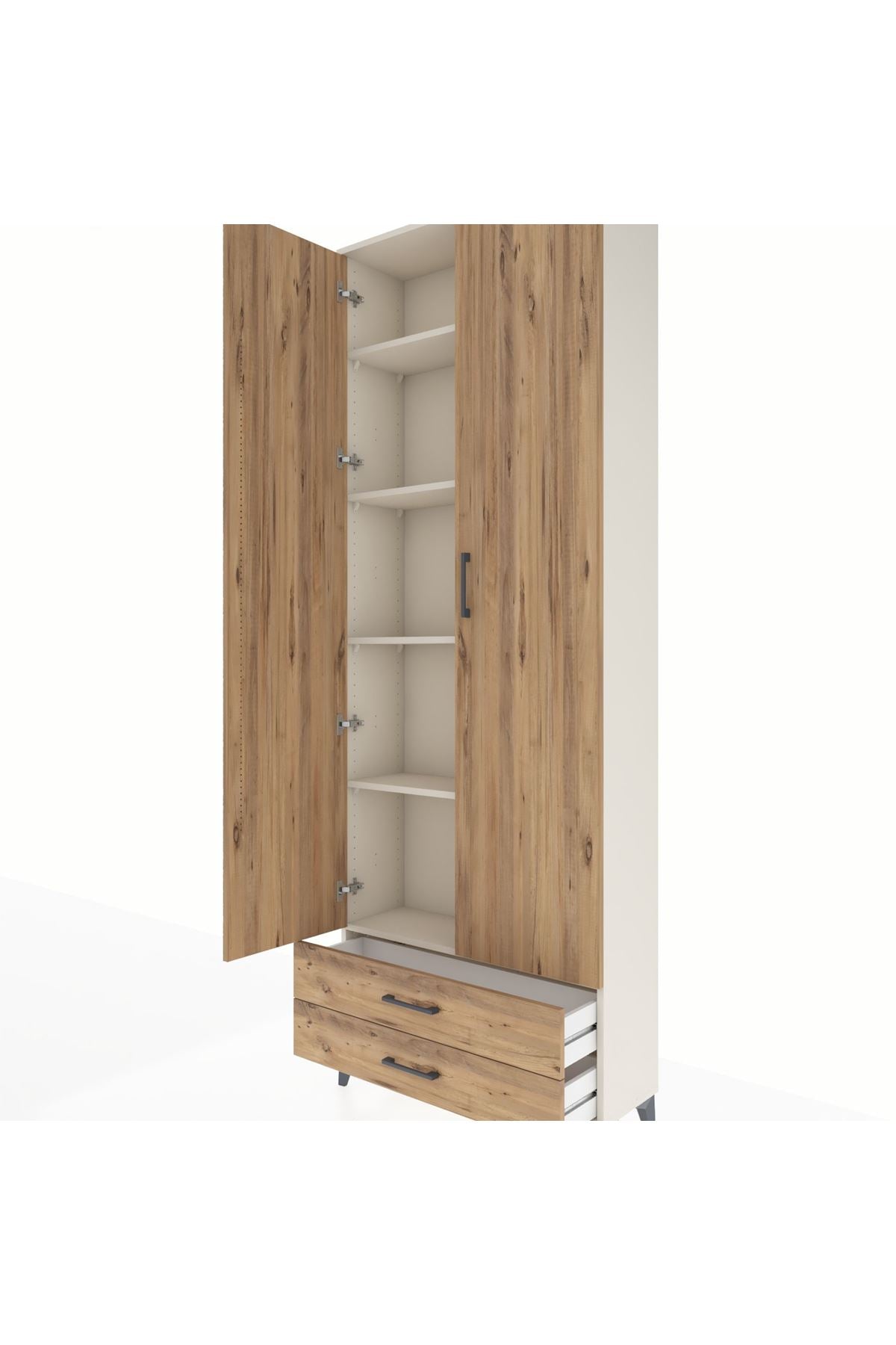 Arges Dolap 5 Raflı 2 Çekmeceli 2 Kapaklı 88x30x243 - S33M277V3A