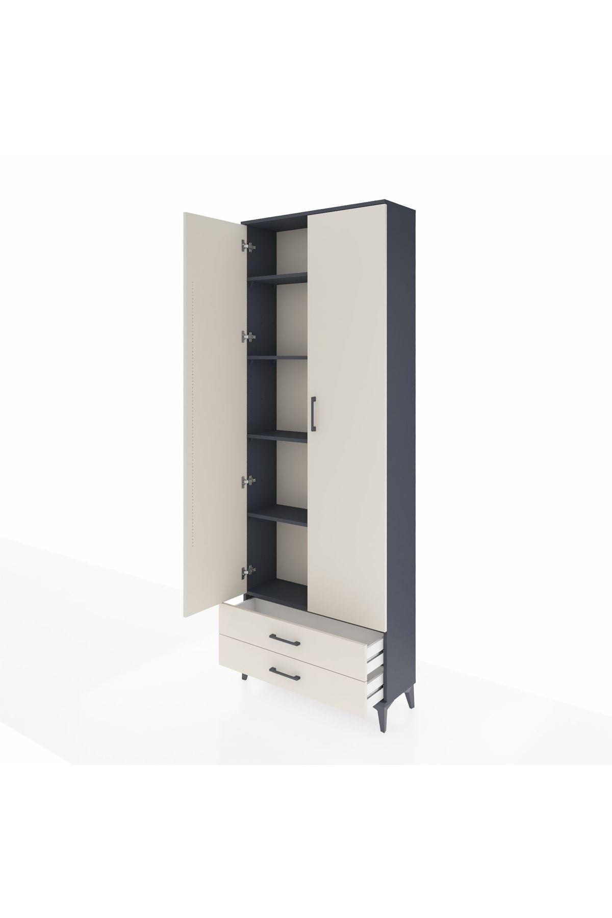 Arges Dolap 5 Raflı 2 Çekmeceli 2 Kapaklı 88x30x243 - S33M277V4A