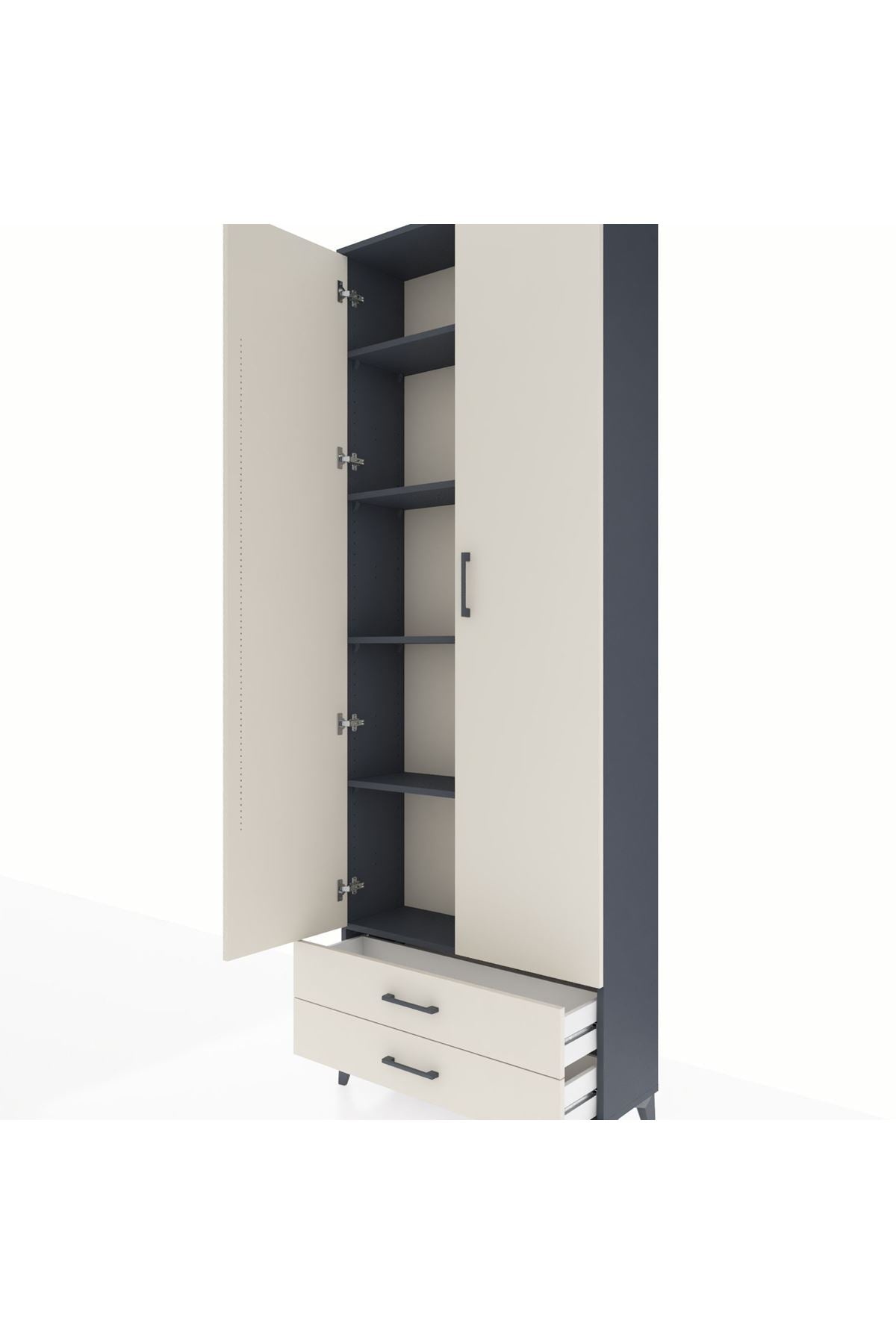 Arges Dolap 5 Raflı 2 Çekmeceli 2 Kapaklı 88x30x243 - S33M277V4A