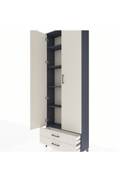 Arges Dolap 5 Raflı 2 Çekmeceli 2 Kapaklı 88x30x243 - S33M277V4A
