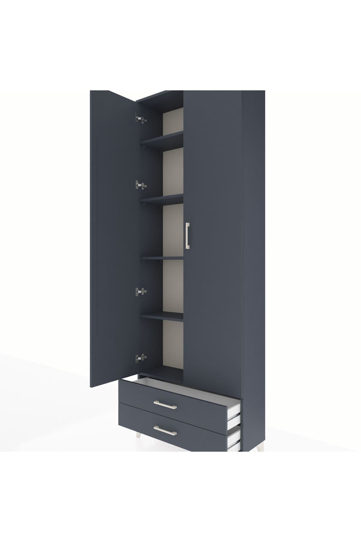 Arges Dolap 5 Raflı 2 Çekmeceli 2 Kapaklı 88x30x243 - S33M277V5A