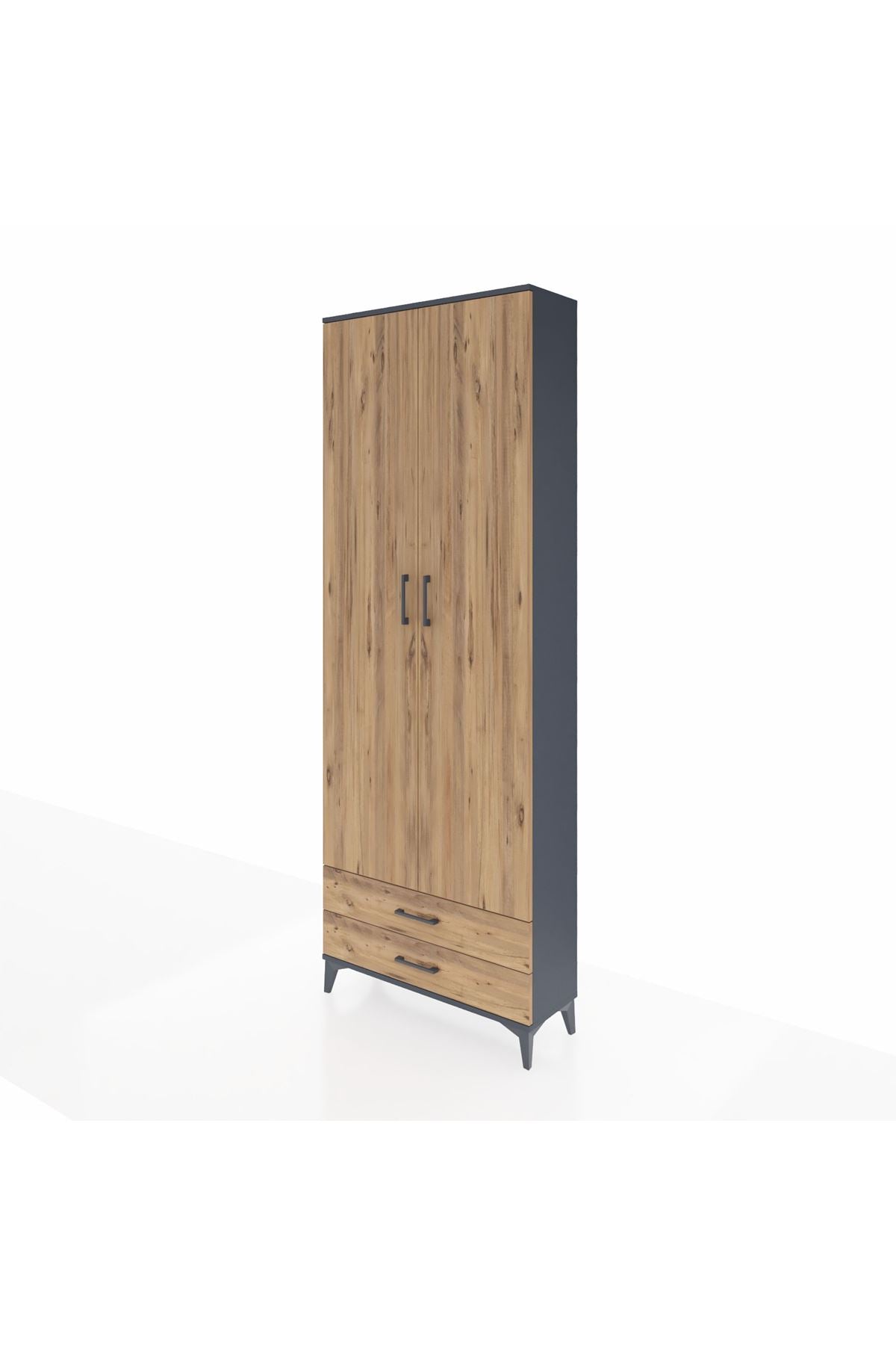 Arges Dolap 5 Raflı 2 Çekmeceli 2 Kapaklı 88x30x243 - S33M277V6A