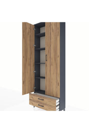 Arges Dolap 5 Raflı 2 Çekmeceli 2 Kapaklı 88x30x243 - S33M277V6A