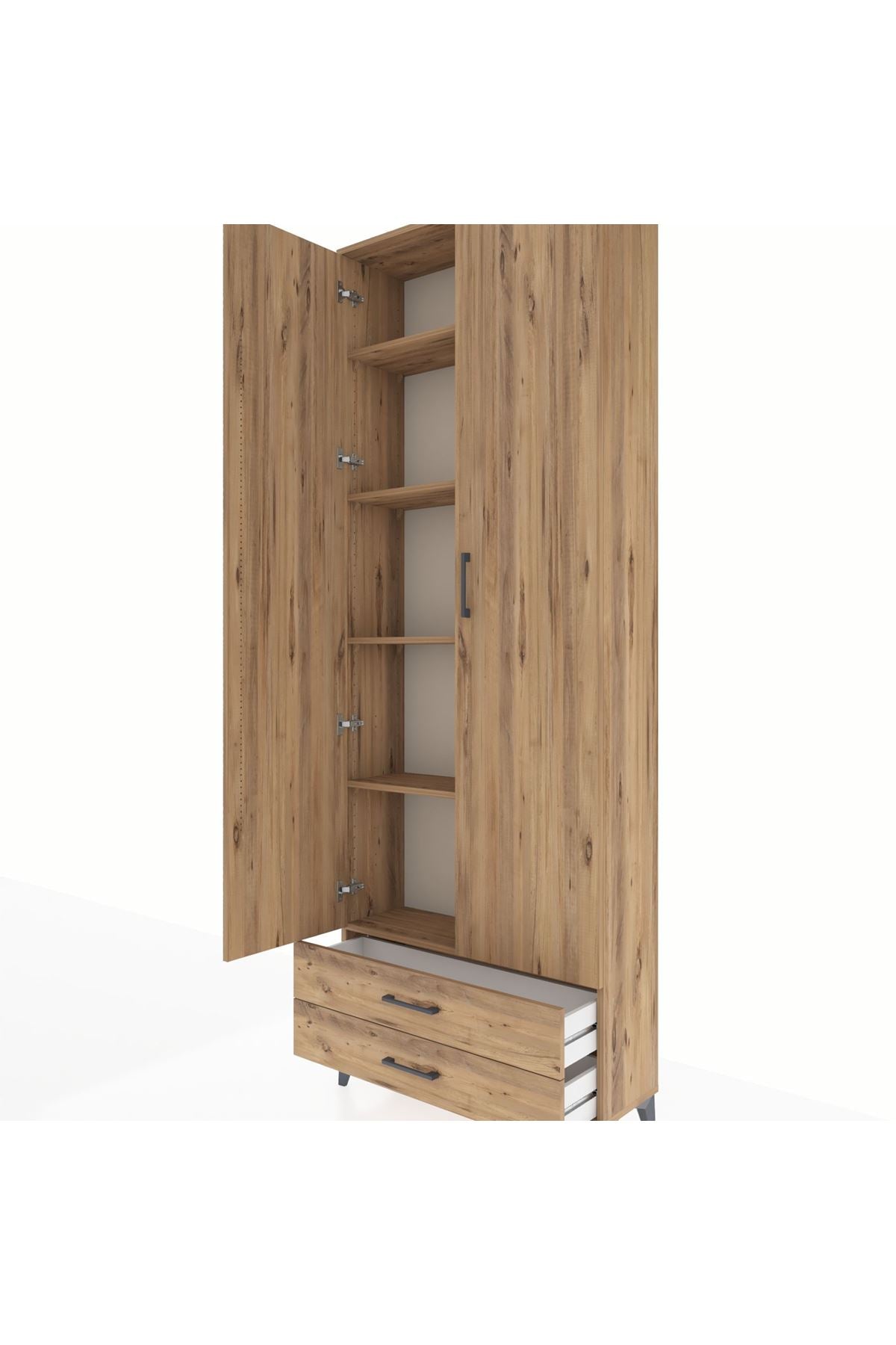 Arges Dolap 5 Raflı 2 Çekmeceli 2 Kapaklı 88x30x243 - S33M277V9A