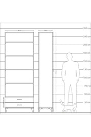 Arges Dolap 5 Raflı 2 Çekmeceli 88x30x243 - S33M278V6A