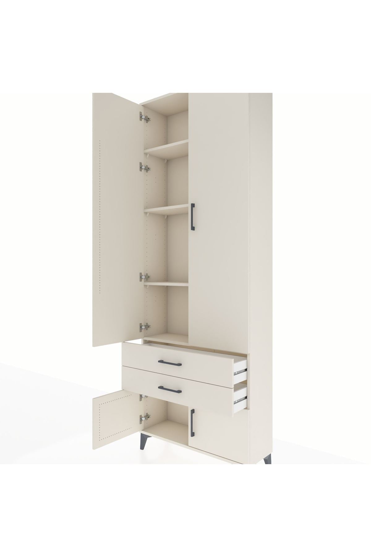 Arges Dolap 4 Raflı 2 Çekmeceli 4 Kapaklı 88x30x243 - S33M279V1A