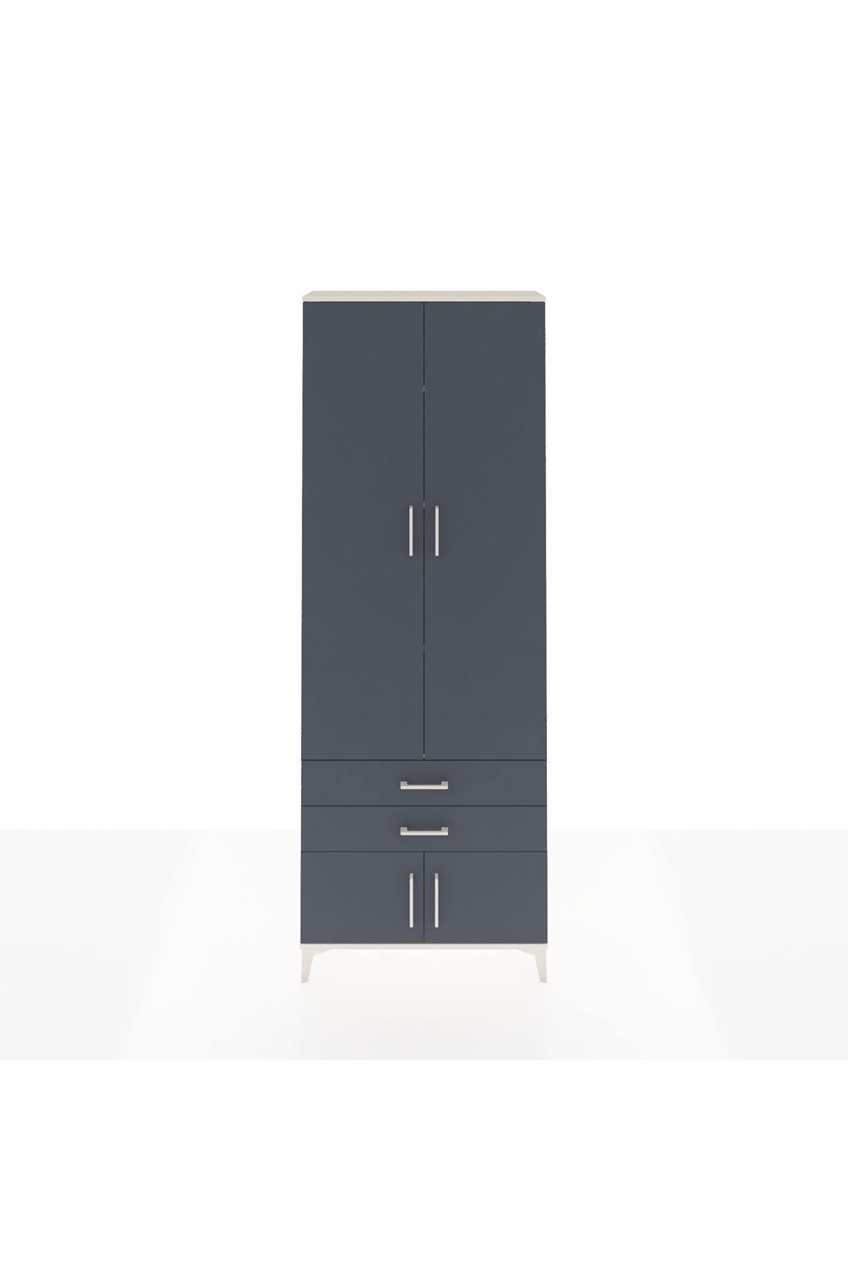 Arges Dolap 4 Raflı 2 Çekmeceli 4 Kapaklı 88x30x243 - S33M279V2A
