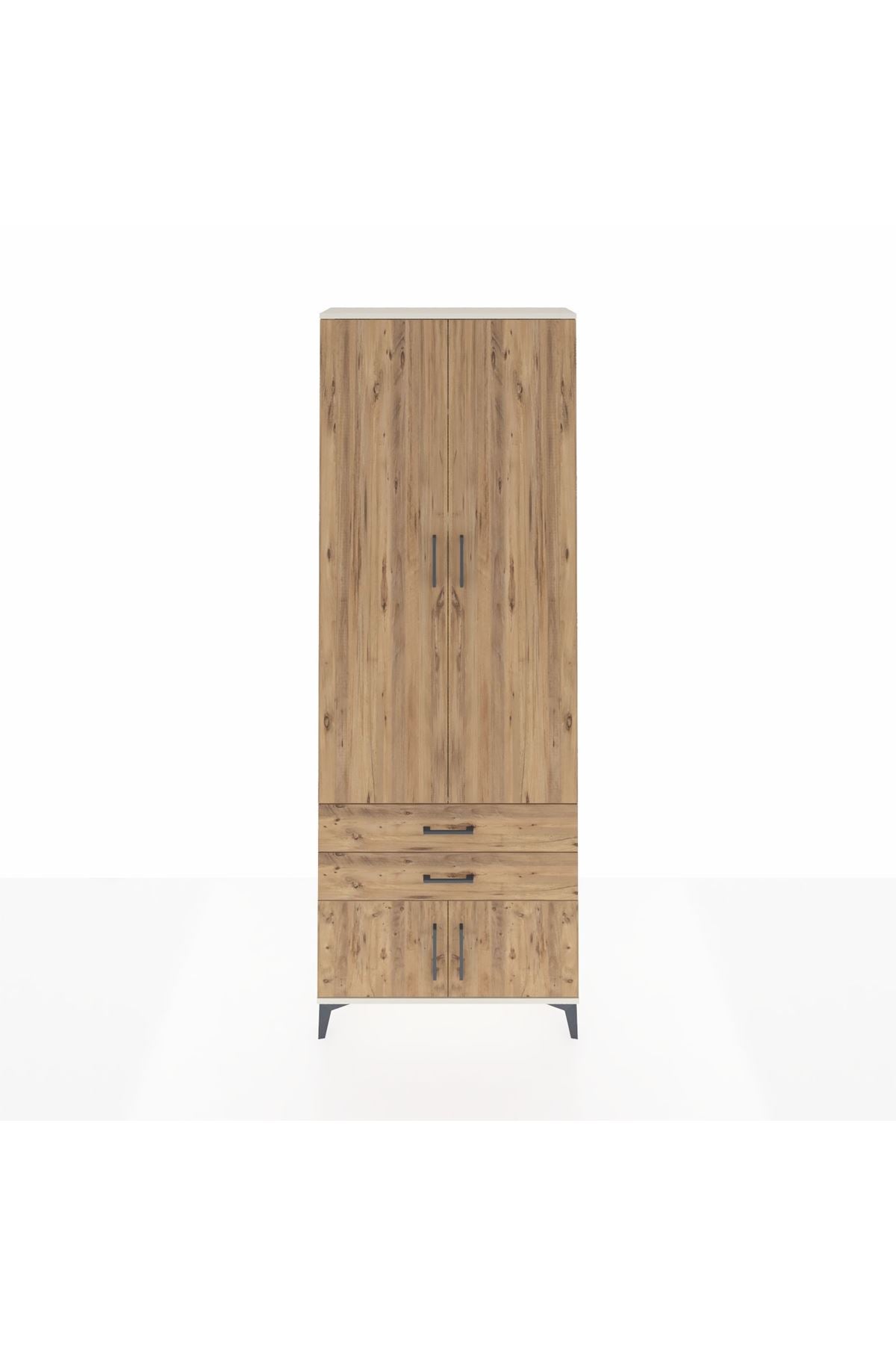 Arges Dolap 4 Raflı 2 Çekmeceli 4 Kapaklı 88x30x243 - S33M279V3A