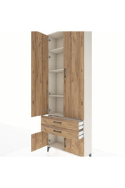 Arges Dolap 4 Raflı 2 Çekmeceli 4 Kapaklı 88x30x243 - S33M279V3A