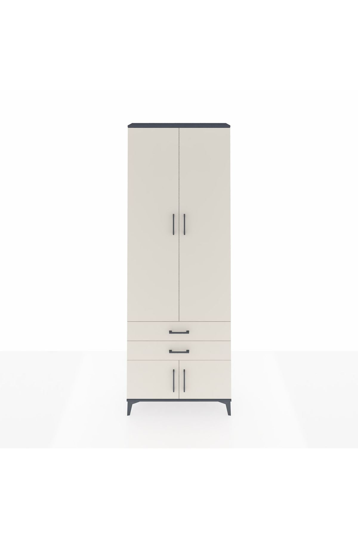 Arges Dolap 4 Raflı 2 Çekmeceli 4 Kapaklı 88x30x243 - S33M279V4A