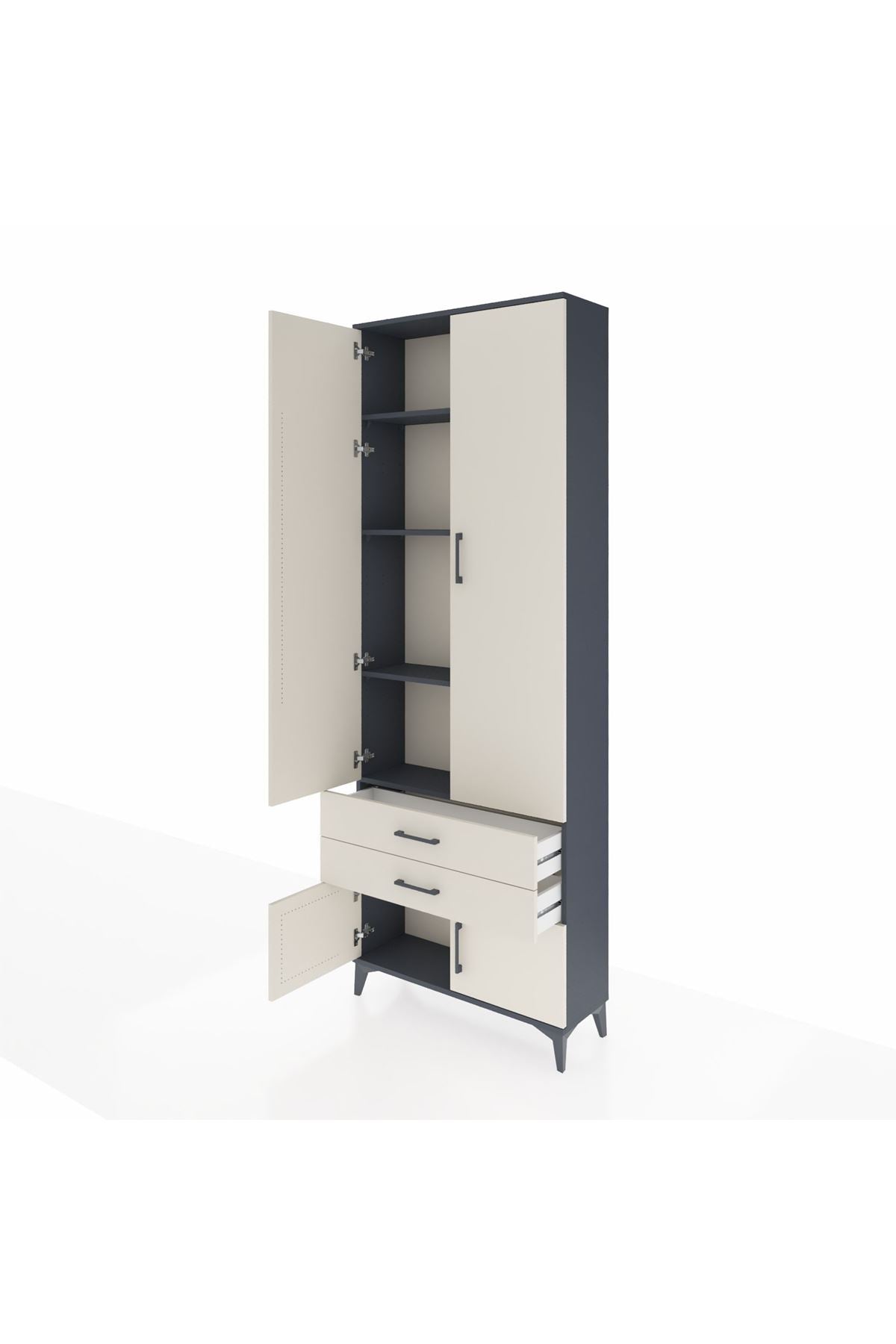 Arges Dolap 4 Raflı 2 Çekmeceli 4 Kapaklı 88x30x243 - S33M279V4A