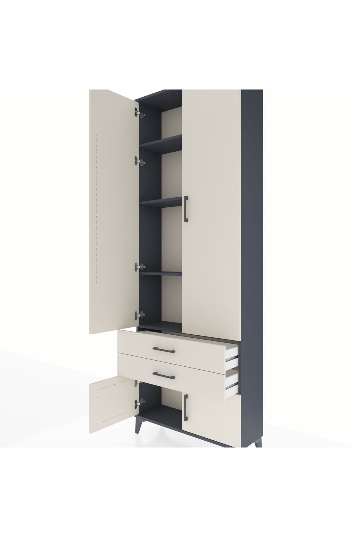 Arges Dolap 4 Raflı 2 Çekmeceli 4 Kapaklı 88x30x243 - S33M279V4A