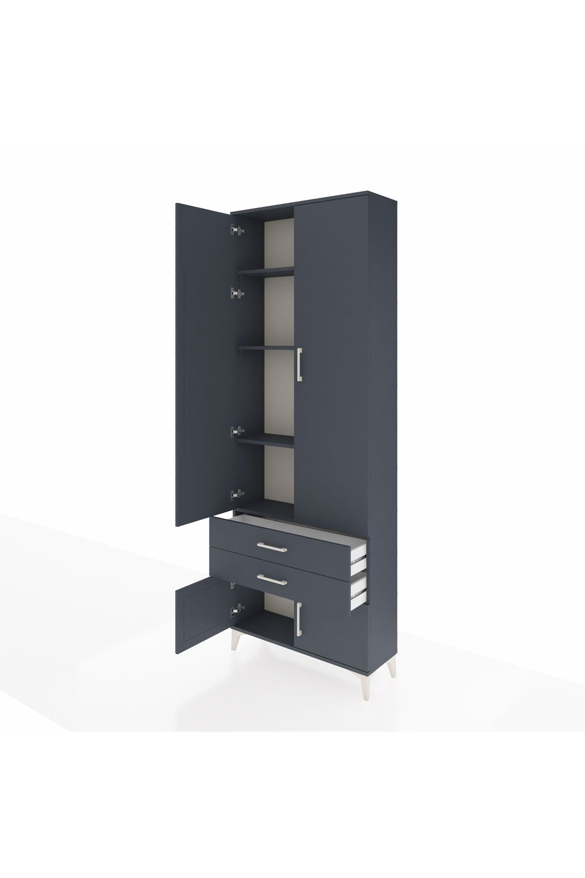 Arges Dolap 4 Raflı 2 Çekmeceli 4 Kapaklı 88x30x243 - S33M279V5A