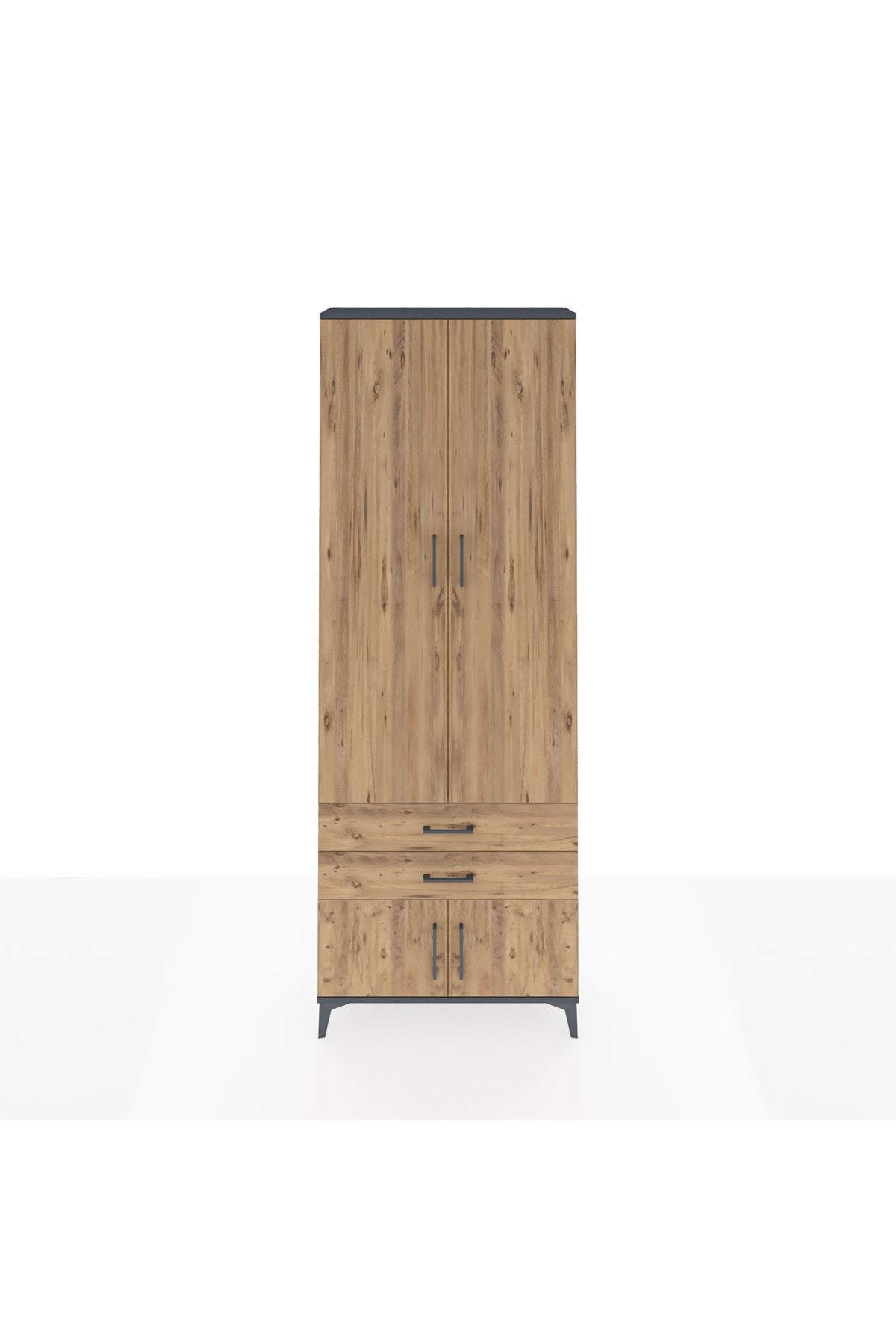 Arges Dolap 4 Raflı 2 Çekmeceli 4 Kapaklı 88x30x243 - S33M279V6A