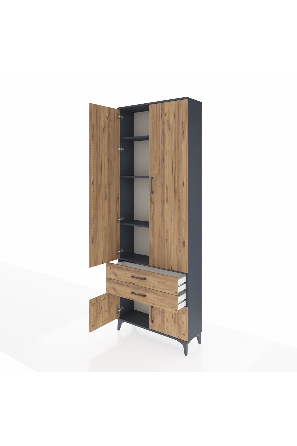 Arges Dolap 4 Raflı 2 Çekmeceli 4 Kapaklı 88x30x243 - S33M279V6A
