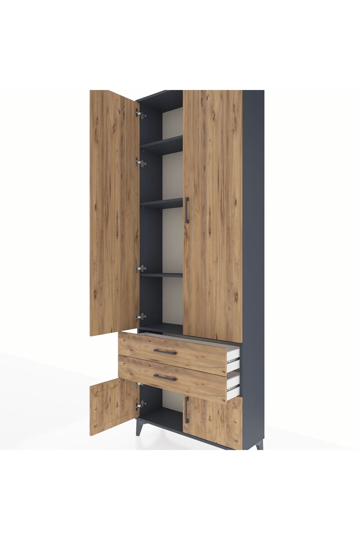 Arges Dolap 4 Raflı 2 Çekmeceli 4 Kapaklı 88x30x243 - S33M279V6A