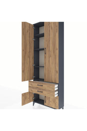 Arges Dolap 4 Raflı 2 Çekmeceli 4 Kapaklı 88x30x243 - S33M279V6A