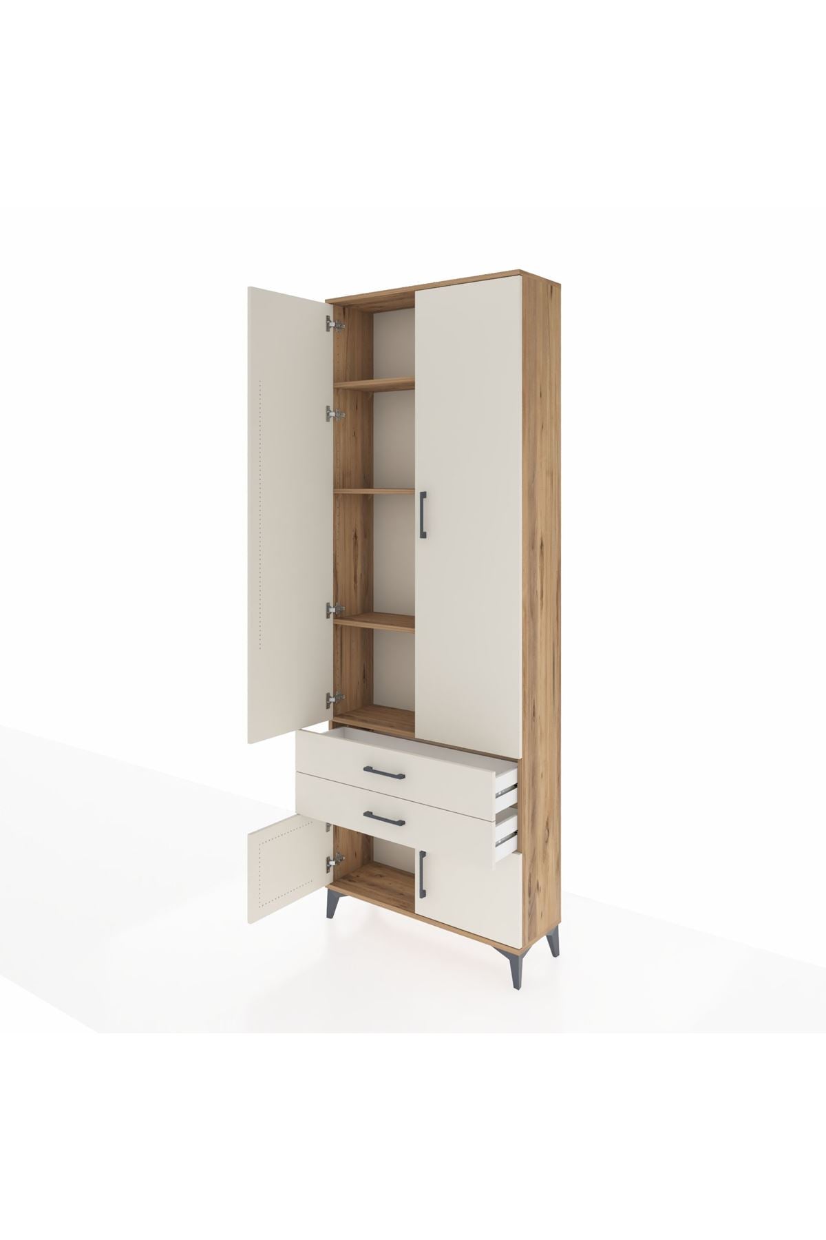 Arges Dolap 4 Raflı 2 Çekmeceli 4 Kapaklı 88x30x243 - S33M279V7A