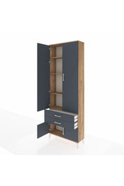 Arges Dolap 4 Raflı 2 Çekmeceli 4 Kapaklı 88x30x243 - S33M279V8A