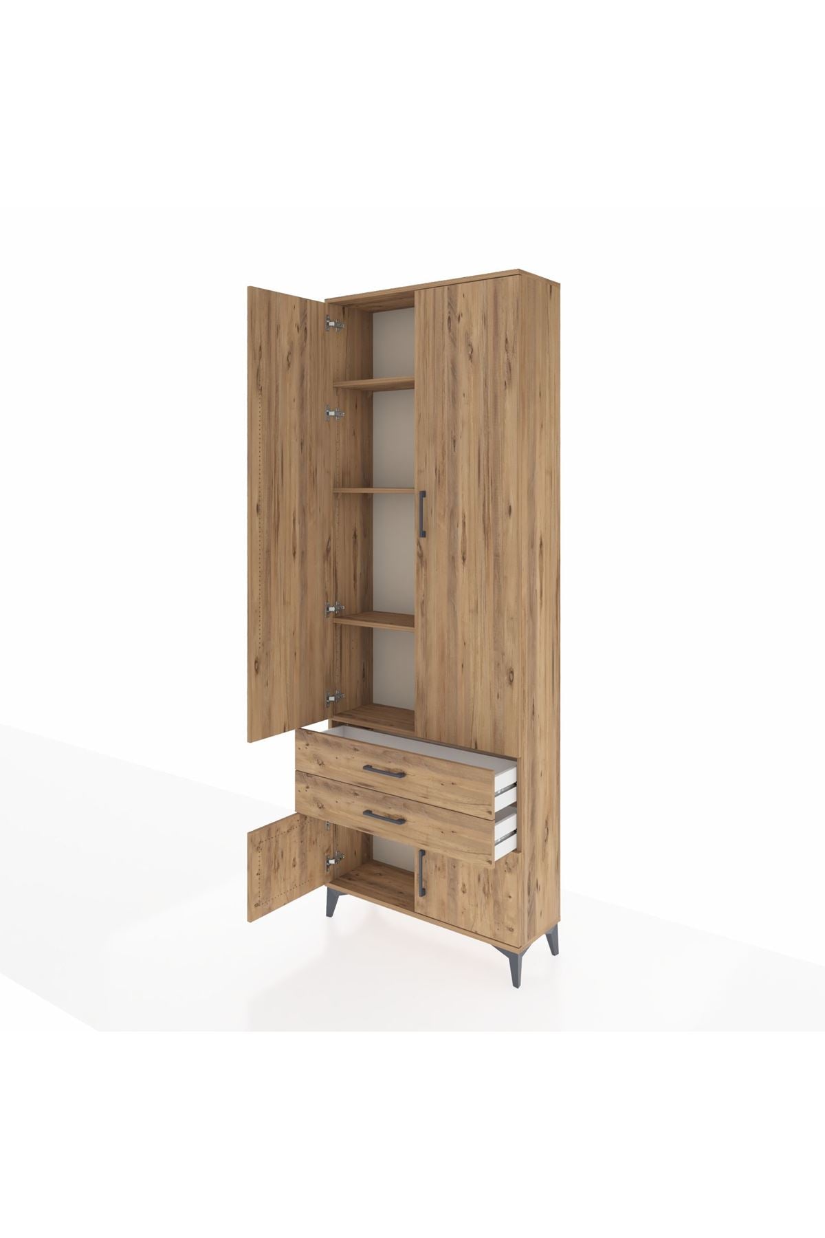 Arges Dolap 4 Raflı 2 Çekmeceli 4 Kapaklı 88x30x243 - S33M279V9A