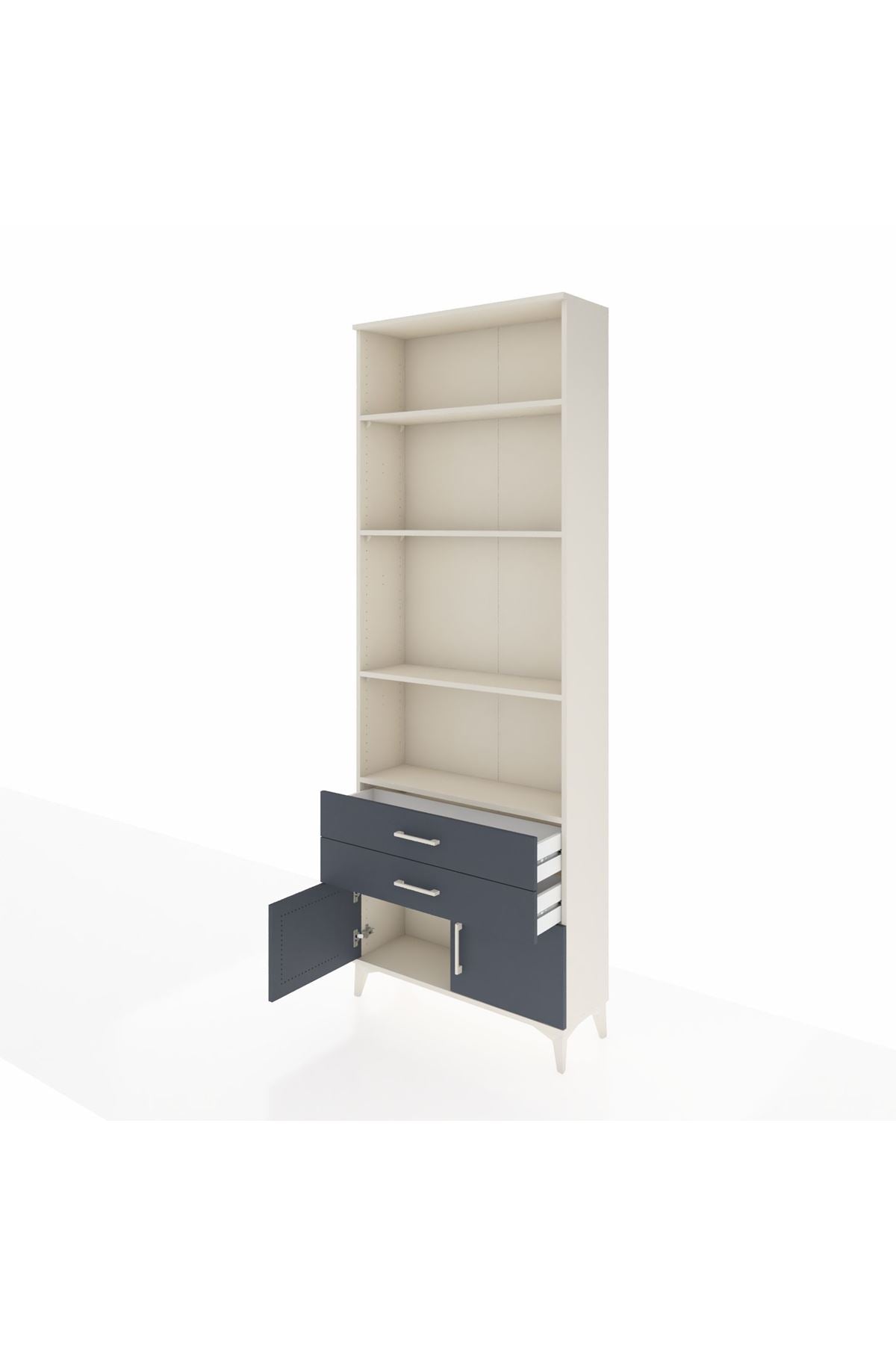 Arges Dolap 4 Raflı 2 Çekmeceli 2 Kapaklı 88x30x243 - S33M280V2A