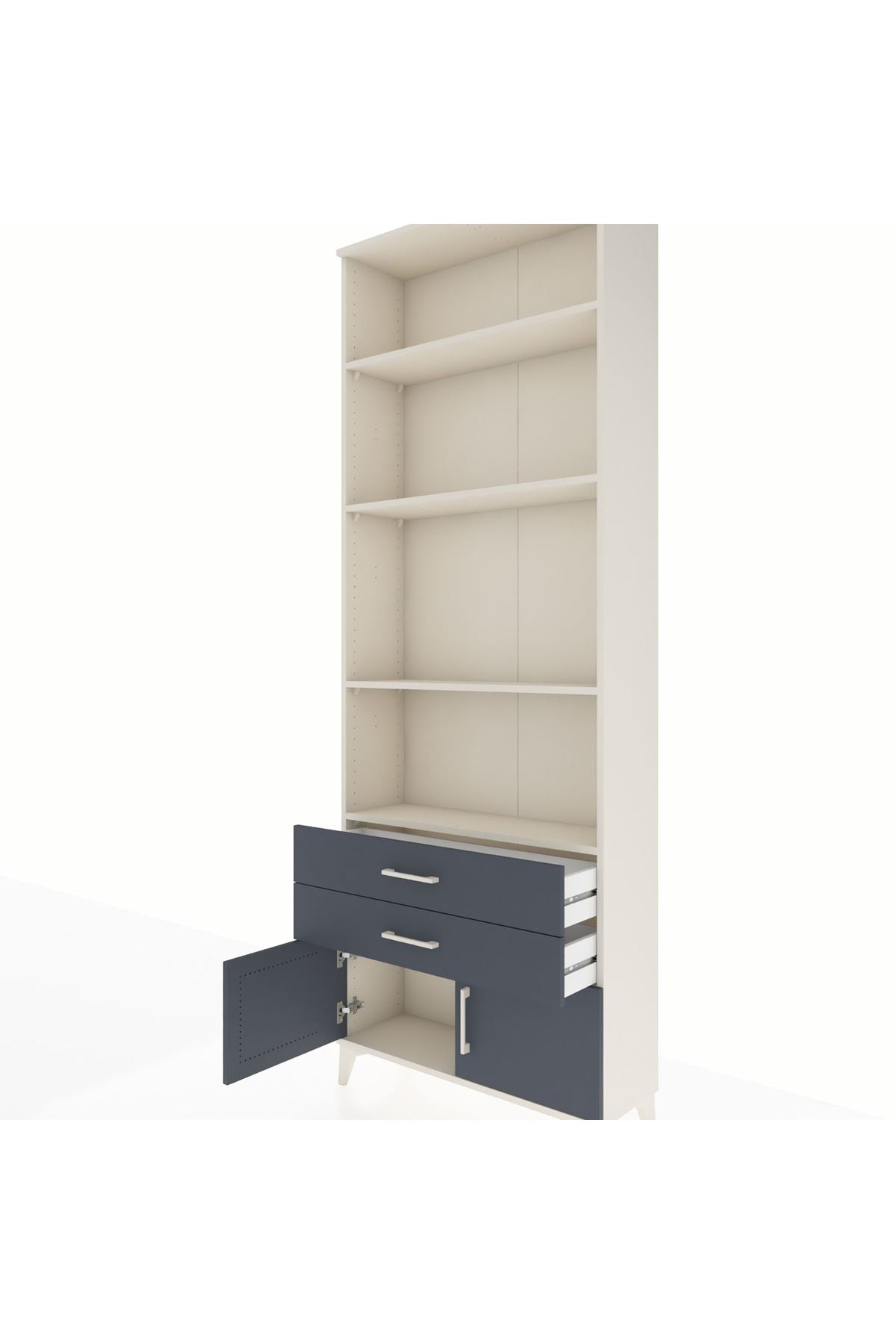 Arges Dolap 4 Raflı 2 Çekmeceli 2 Kapaklı 88x30x243 - S33M280V2A