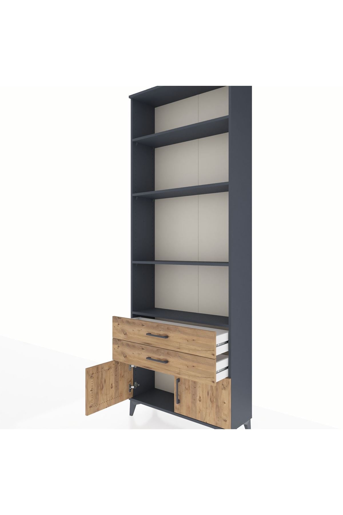Arges Dolap 4 Raflı 2 Çekmeceli 2 Kapaklı 88x30x243 - S33M280V6A