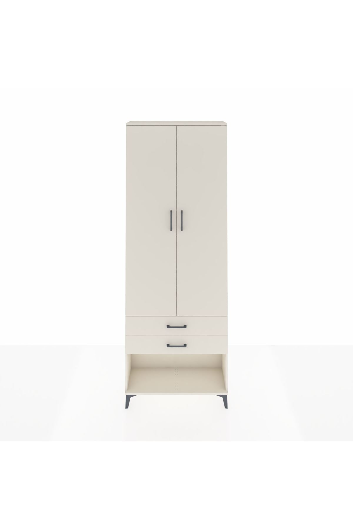 Arges Dolap 4 Raflı 2 Çekmeceli 2 Kapaklı 88x30x243 - S33M281V1A