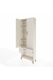 Arges Dolap 4 Raflı 2 Çekmeceli 2 Kapaklı 88x30x243 - S33M281V1A
