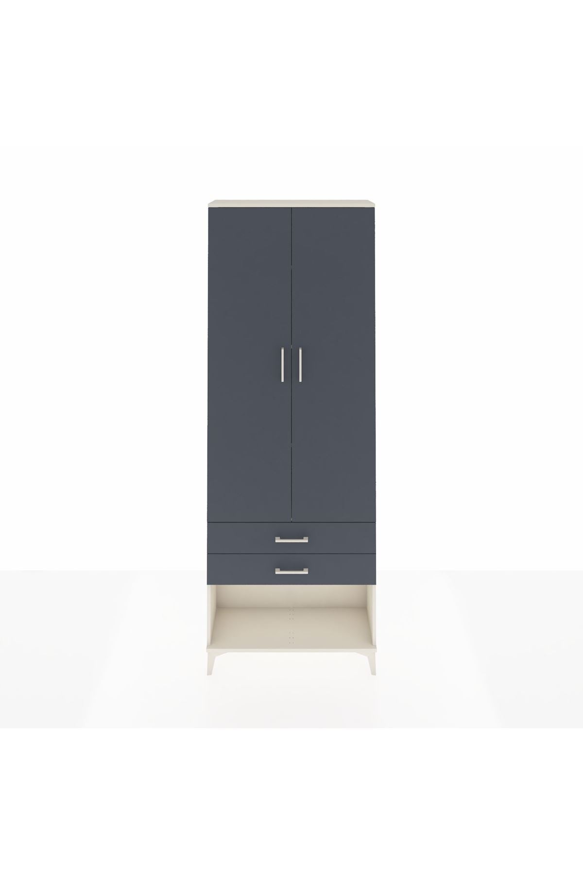 Arges Dolap 4 Raflı 2 Çekmeceli 2 Kapaklı 88x30x243 - S33M281V2A