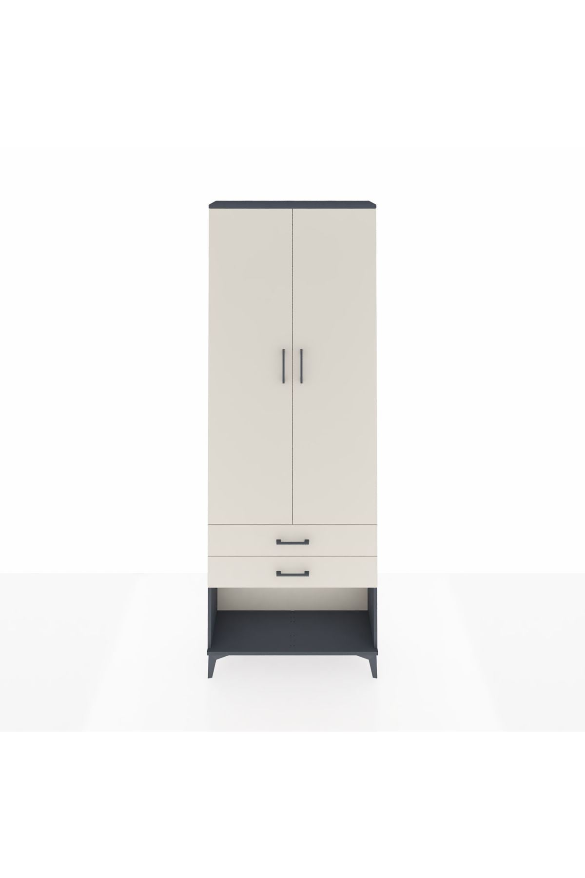 Arges Dolap 4 Raflı 2 Çekmeceli 2 Kapaklı 88x30x243 - S33M281V4A