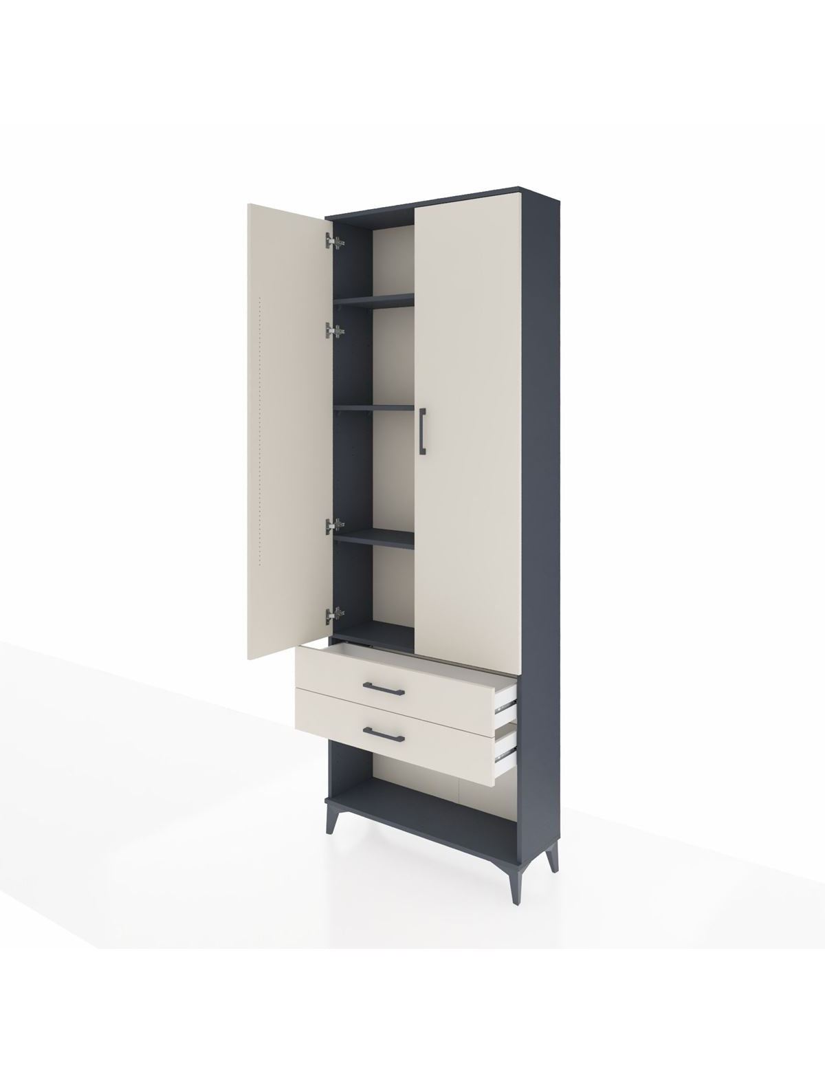Arges Dolap 4 Raflı 2 Çekmeceli 2 Kapaklı 88x30x243 - S33M281V4A