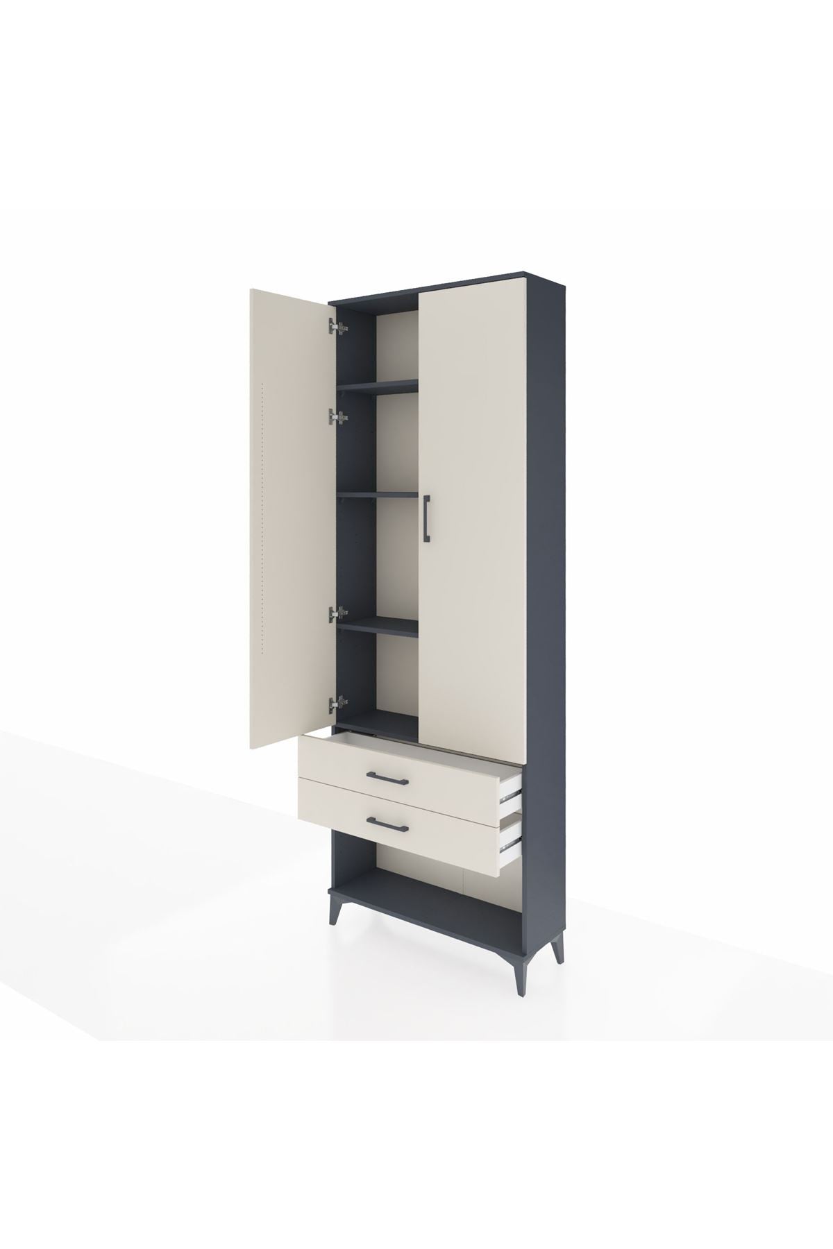 Arges Dolap 4 Raflı 2 Çekmeceli 2 Kapaklı 88x30x243 - S33M281V4A