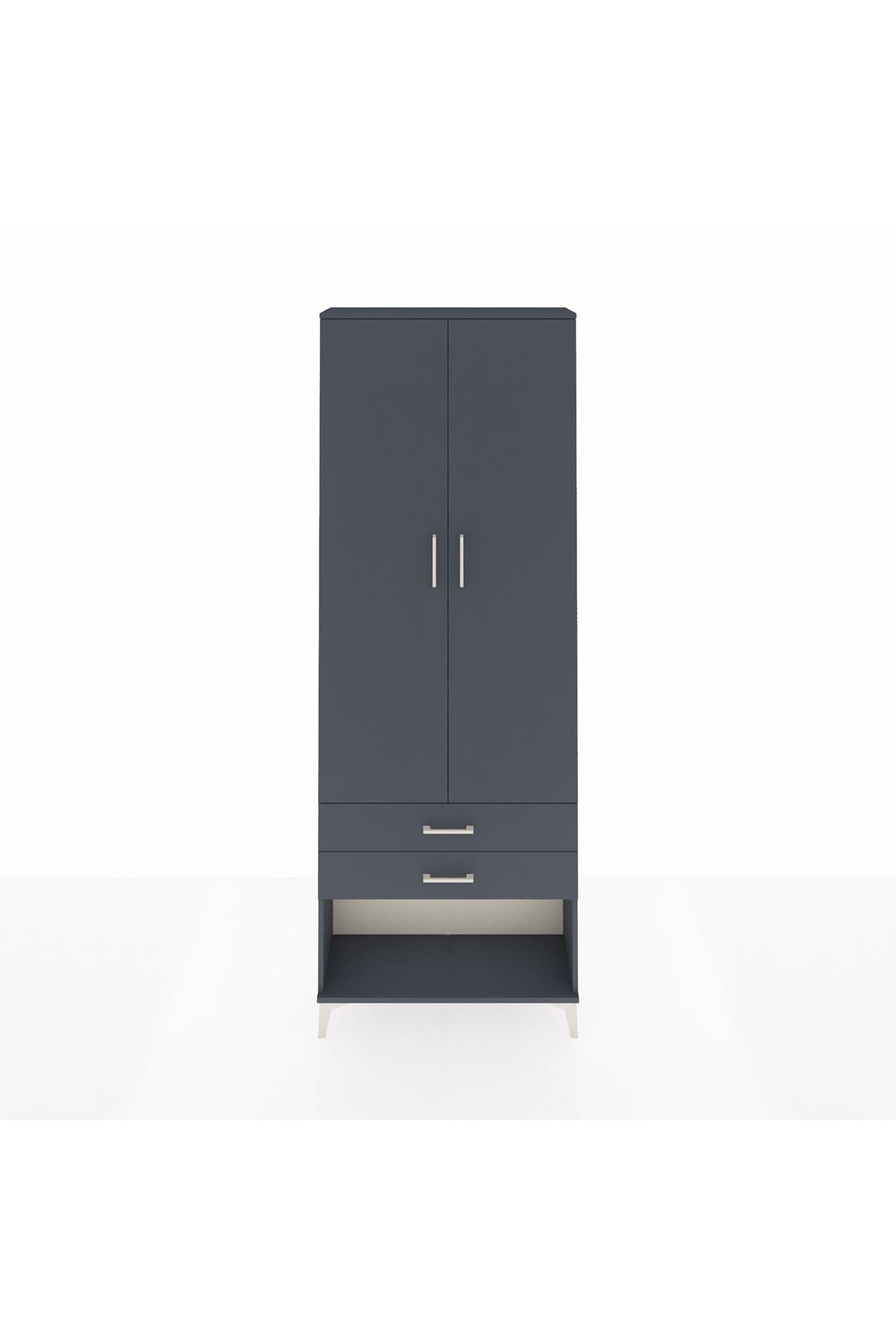 Arges Dolap 4 Raflı 2 Çekmeceli 2 Kapaklı 88x30x243 - S33M281V5A