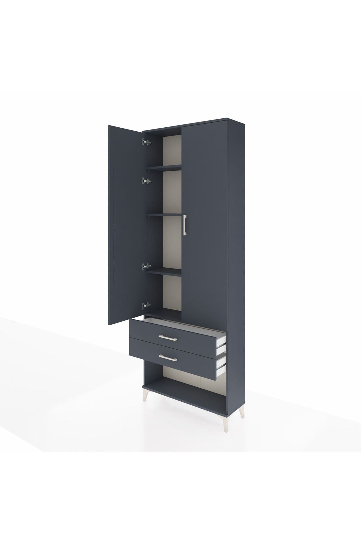 Arges Dolap 4 Raflı 2 Çekmeceli 2 Kapaklı 88x30x243 - S33M281V5A