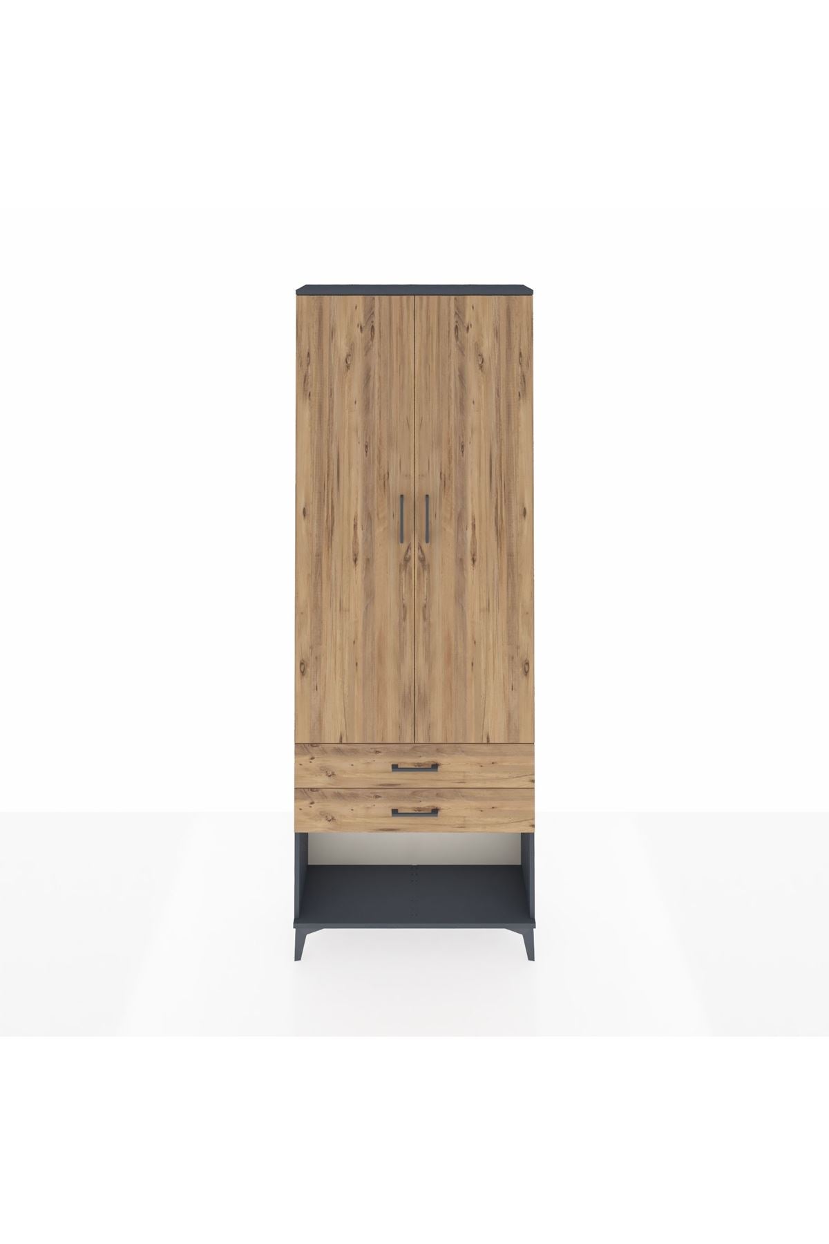 Arges Dolap 4 Raflı 2 Çekmeceli 2 Kapaklı 88x30x243 - S33M281V6A
