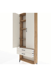 Arges Dolap 4 Raflı 2 Çekmeceli 2 Kapaklı 88x30x243 - S33M281V7A