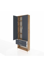 Arges Dolap 4 Raflı 2 Çekmeceli 2 Kapaklı 88x30x243 - S33M281V8A