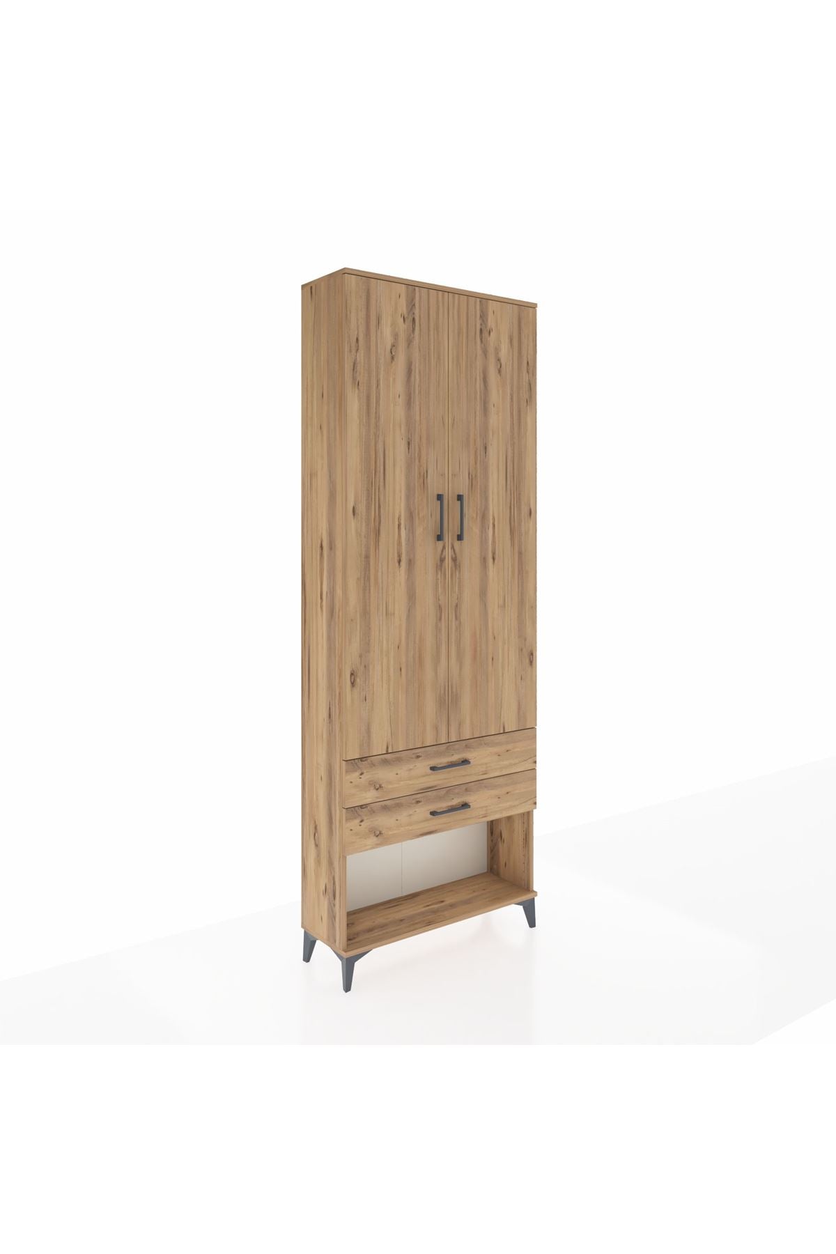 Arges Dolap 4 Raflı 2 Çekmeceli 2 Kapaklı 88x30x243 - S33M281V9A